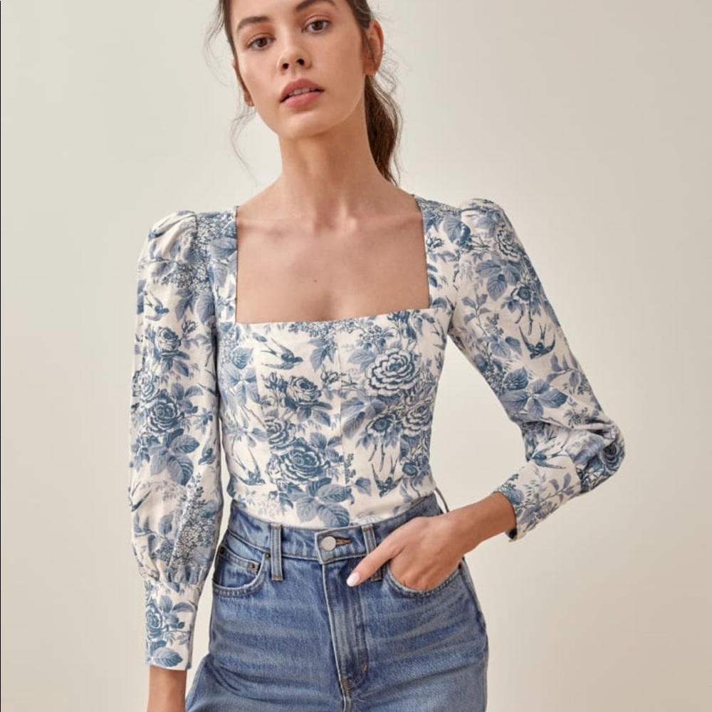 Reformation Stilton Linen Top